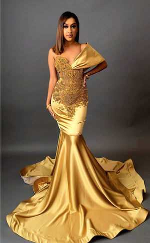 GOLD RHINESTONE DRESS