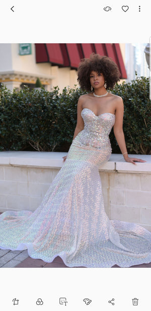 CLEAR SEQUIN DRESS
